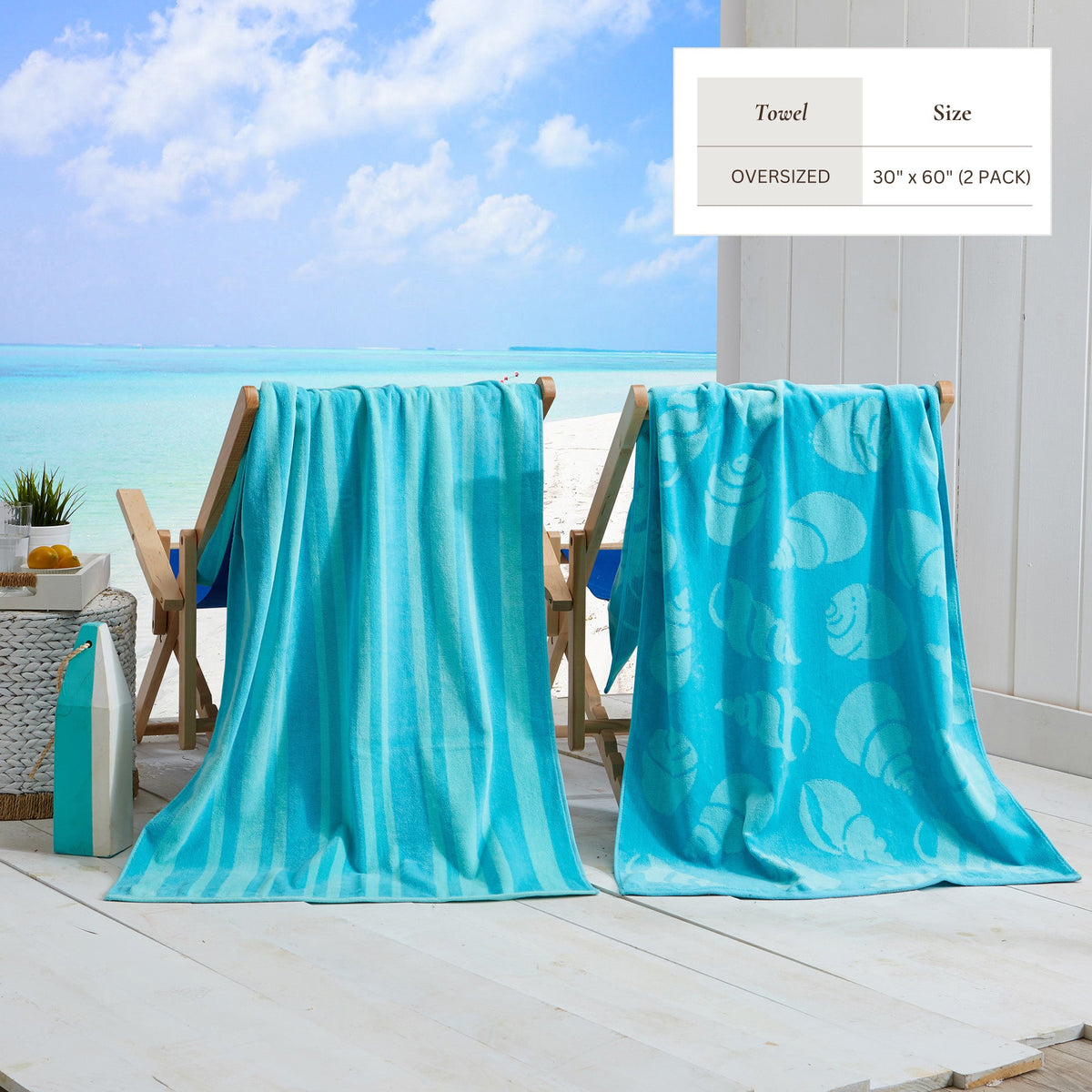 Cotton Velour Beach Towel Set