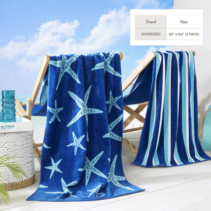 Cotton Velour Beach Towel Set