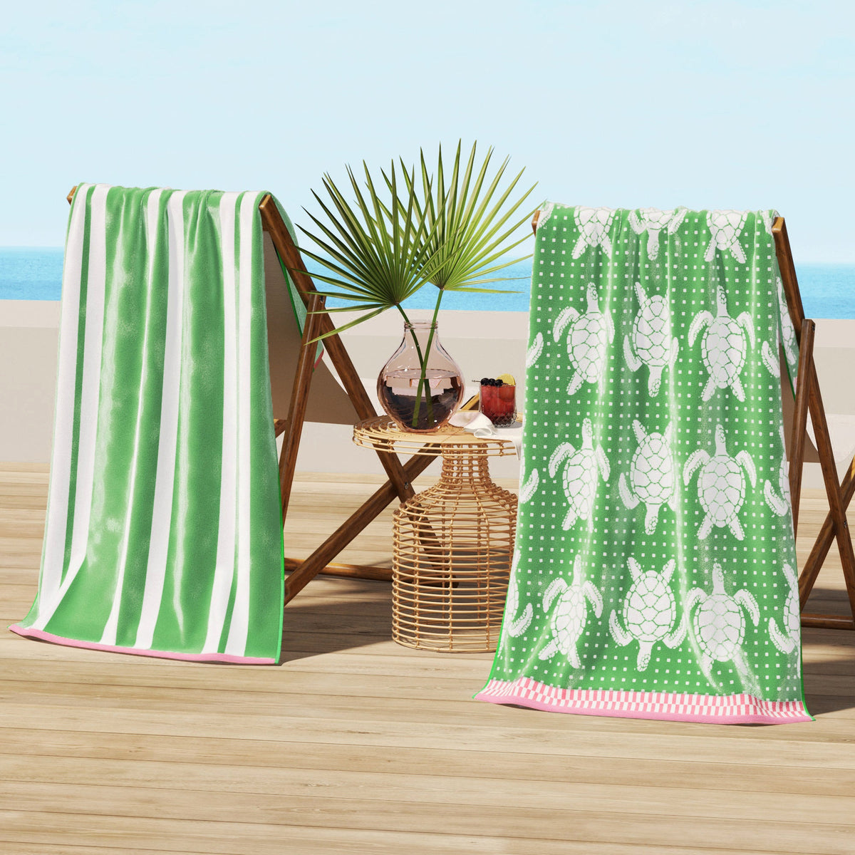 Cotton Velour Beach Towel Set