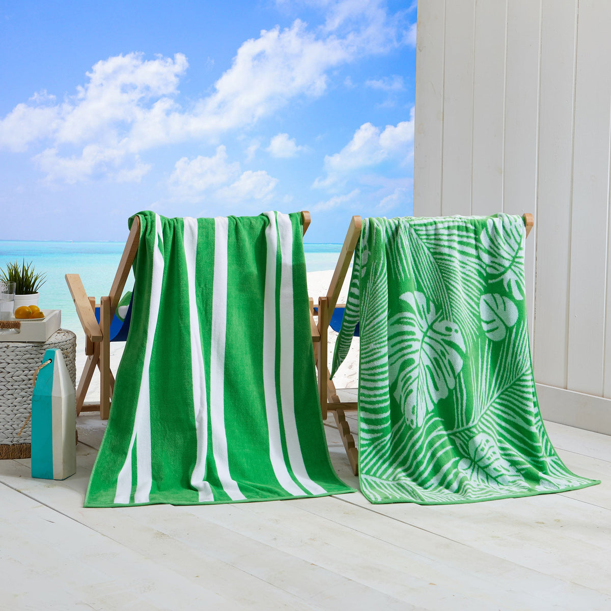 Cotton Velour Beach Towel Set