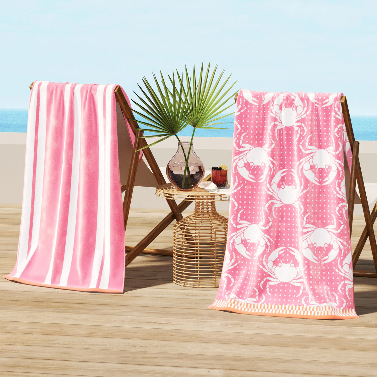 Cotton Velour Beach Towel Set