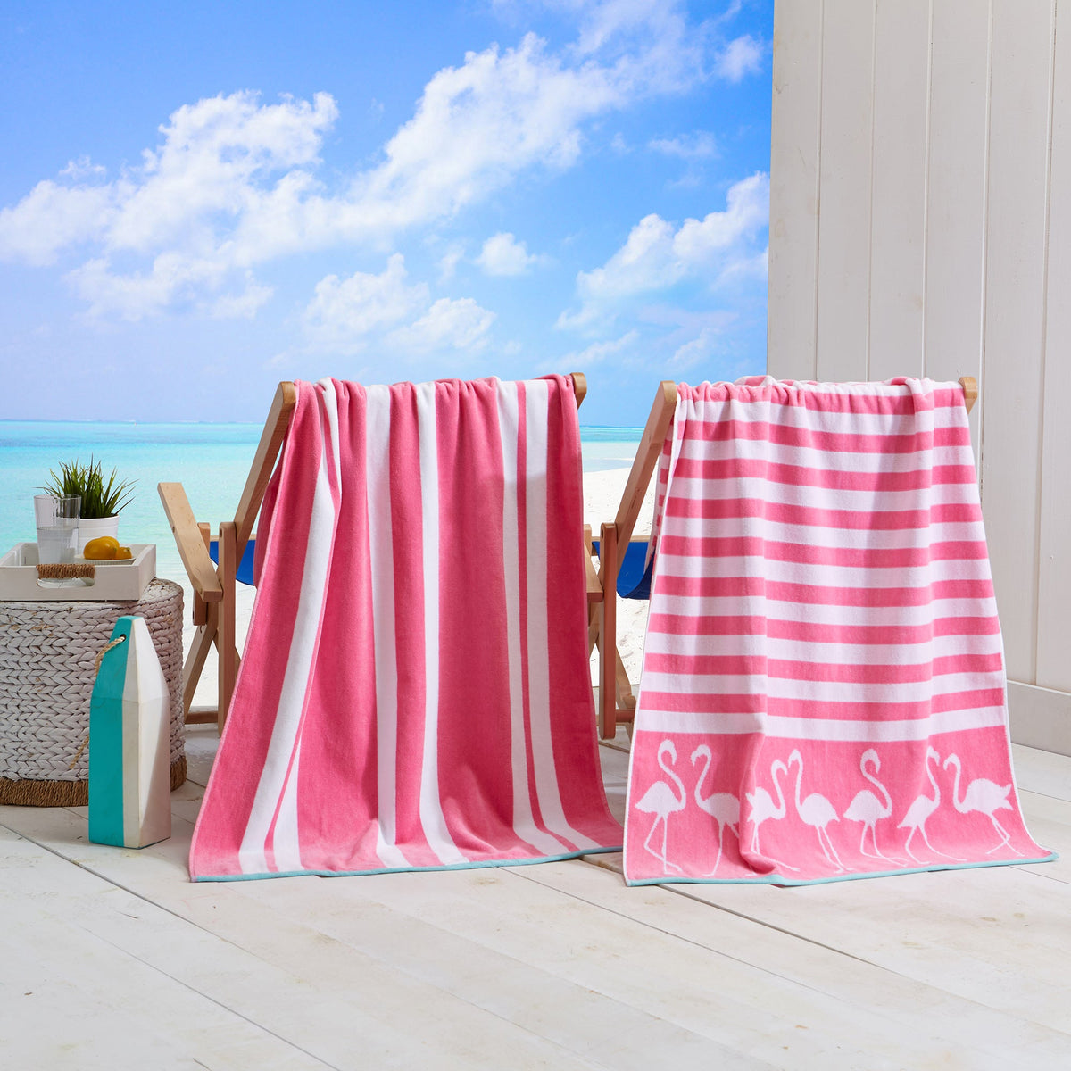 Cotton Velour Beach Towel Set