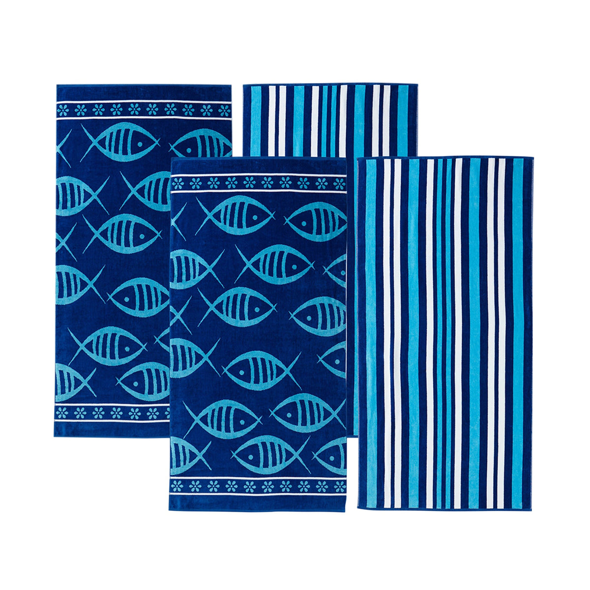 Cotton Velour Beach Towel Set