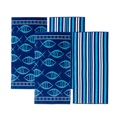 Cotton Velour Beach Towel Set