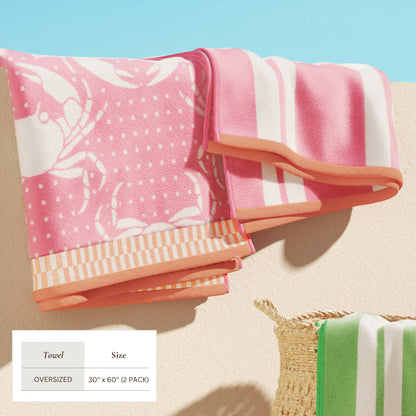 Cotton Velour Beach Towel Set