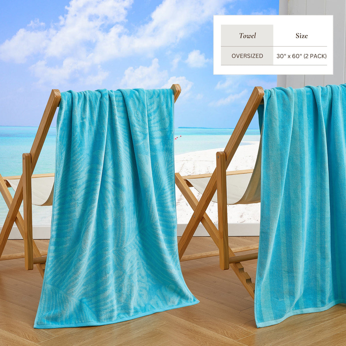 Cotton Velour Beach Towel Set