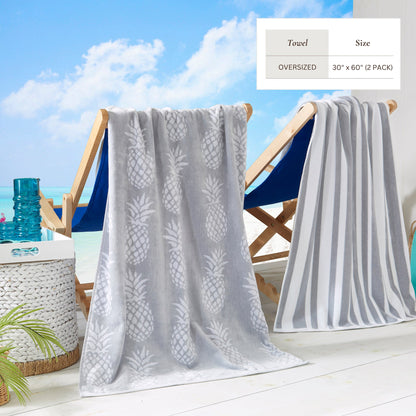 Cotton Velour Beach Towel Set