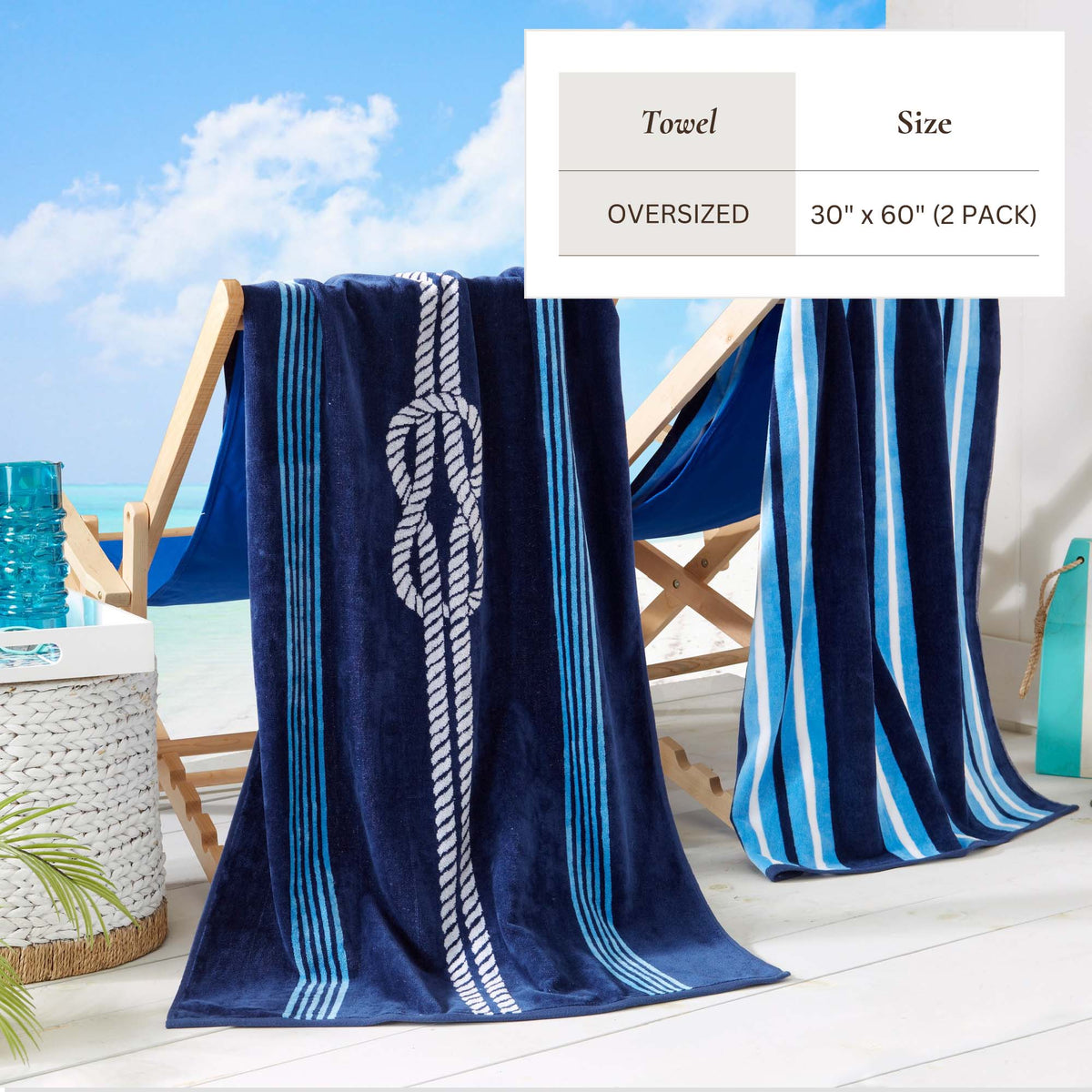 Cotton Velour Beach Towel Set