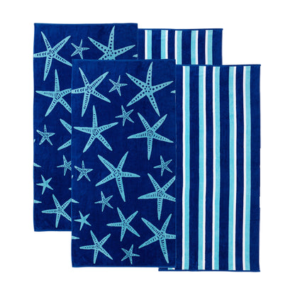 Cotton Velour Beach Towel Set