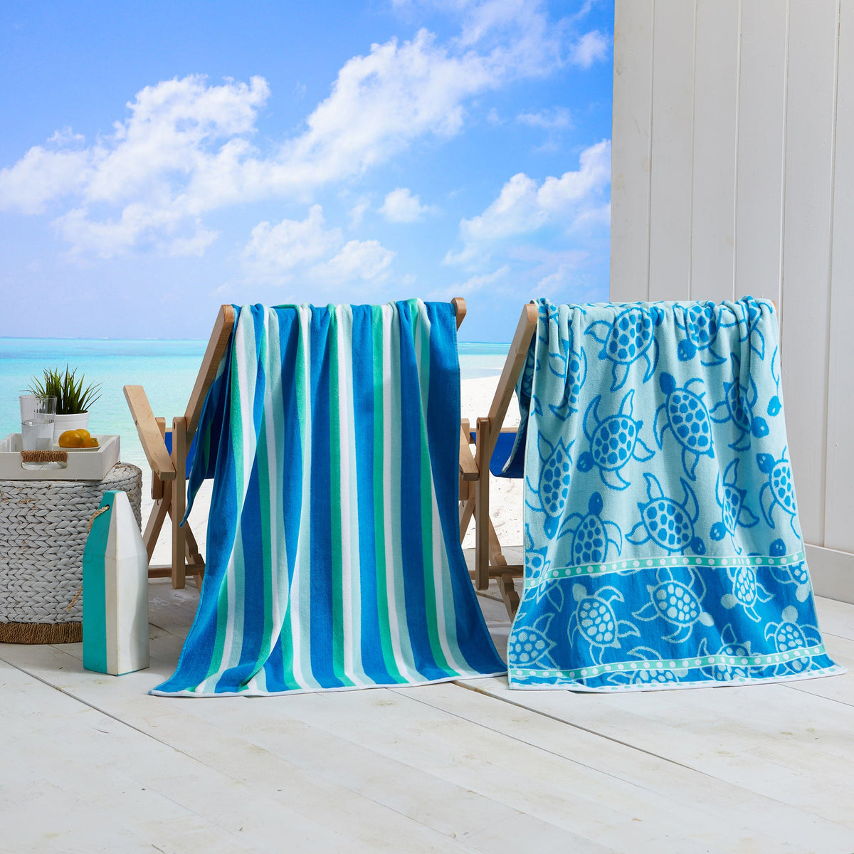 Cotton Velour Beach Towel Set
