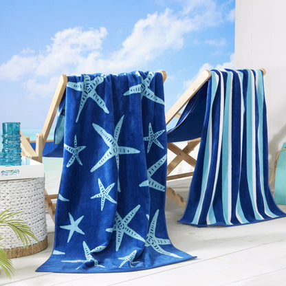Cotton Velour Beach Towel Set