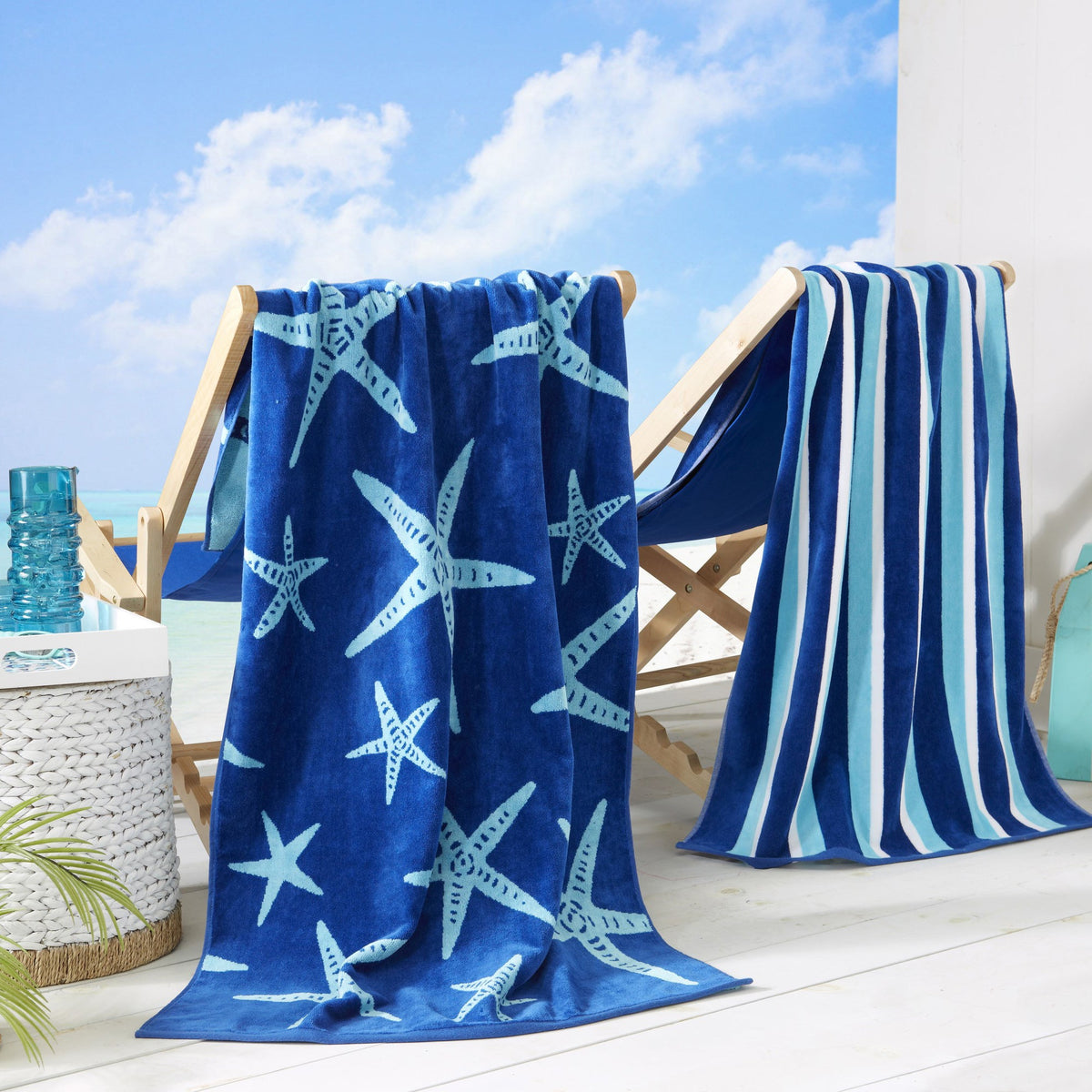 Cotton Velour Beach Towel Set