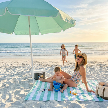 Coastline Striped Beach Towel
