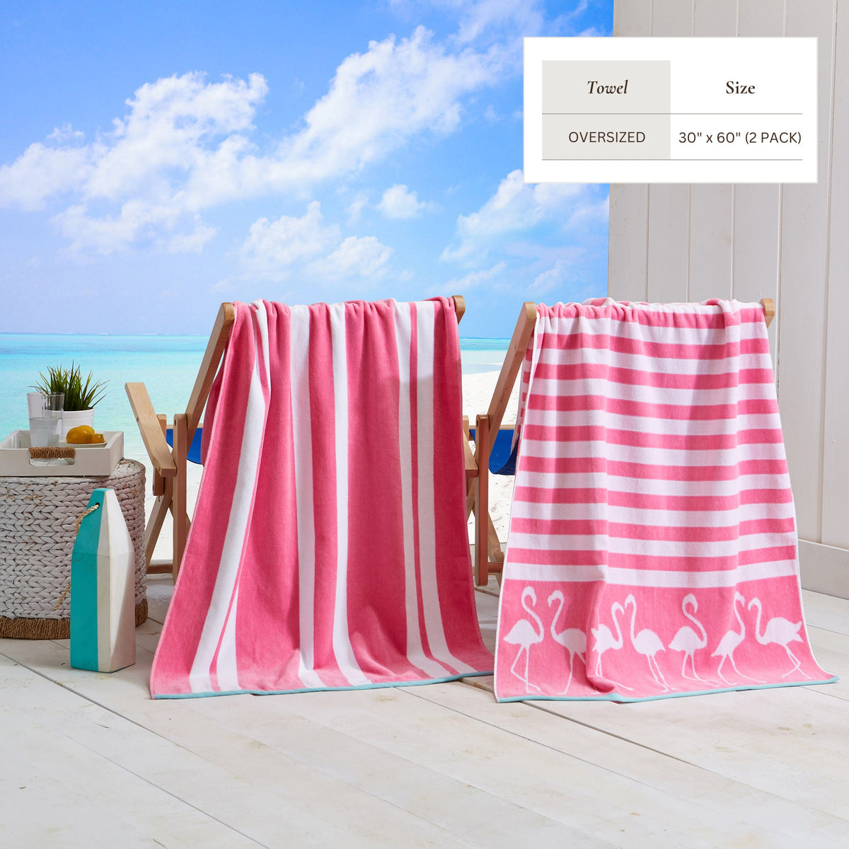 Cotton Velour Beach Towel Set