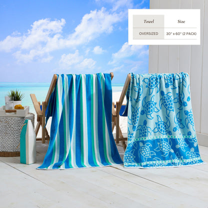 Cotton Velour Beach Towel Set