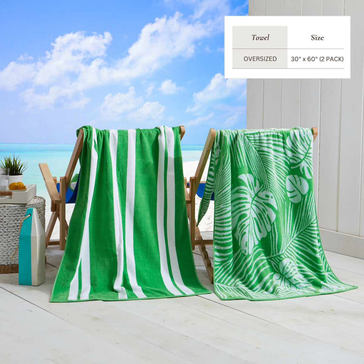 Cotton Velour Beach Towel Set