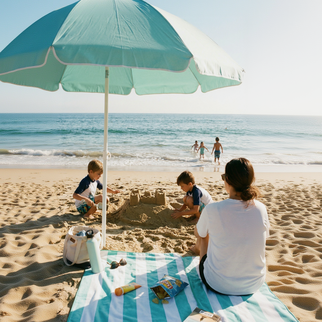 Coastline Striped Beach Towel