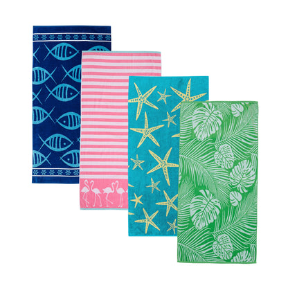 Cotton Velour Beach Towel Set